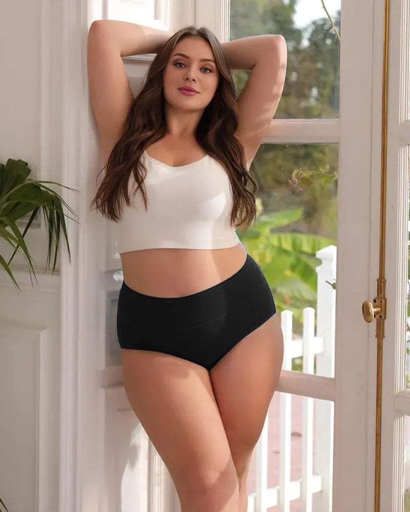 High-Waisted Full Coverage Cotton Briefs(4 pack)