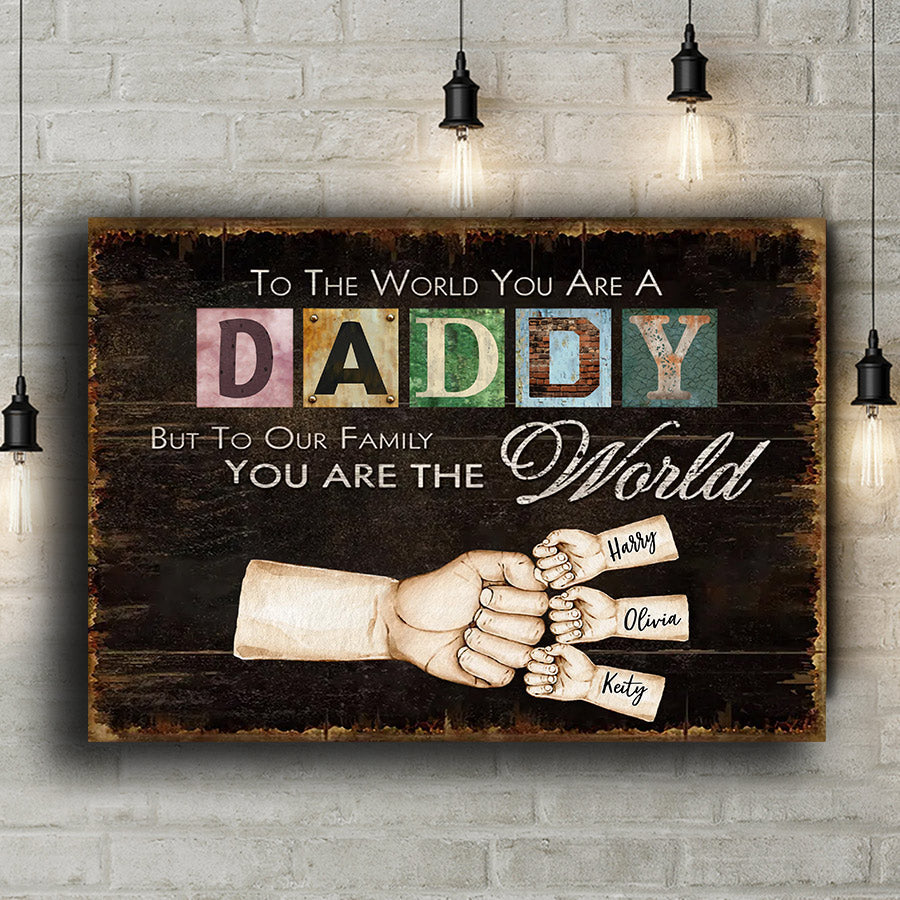 Father's Day Fist Bump Personalized Poster