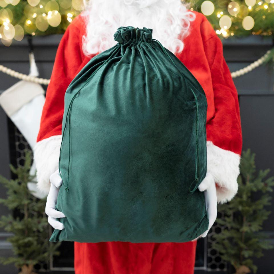 Personalized Kids' Velvet Santa Bags