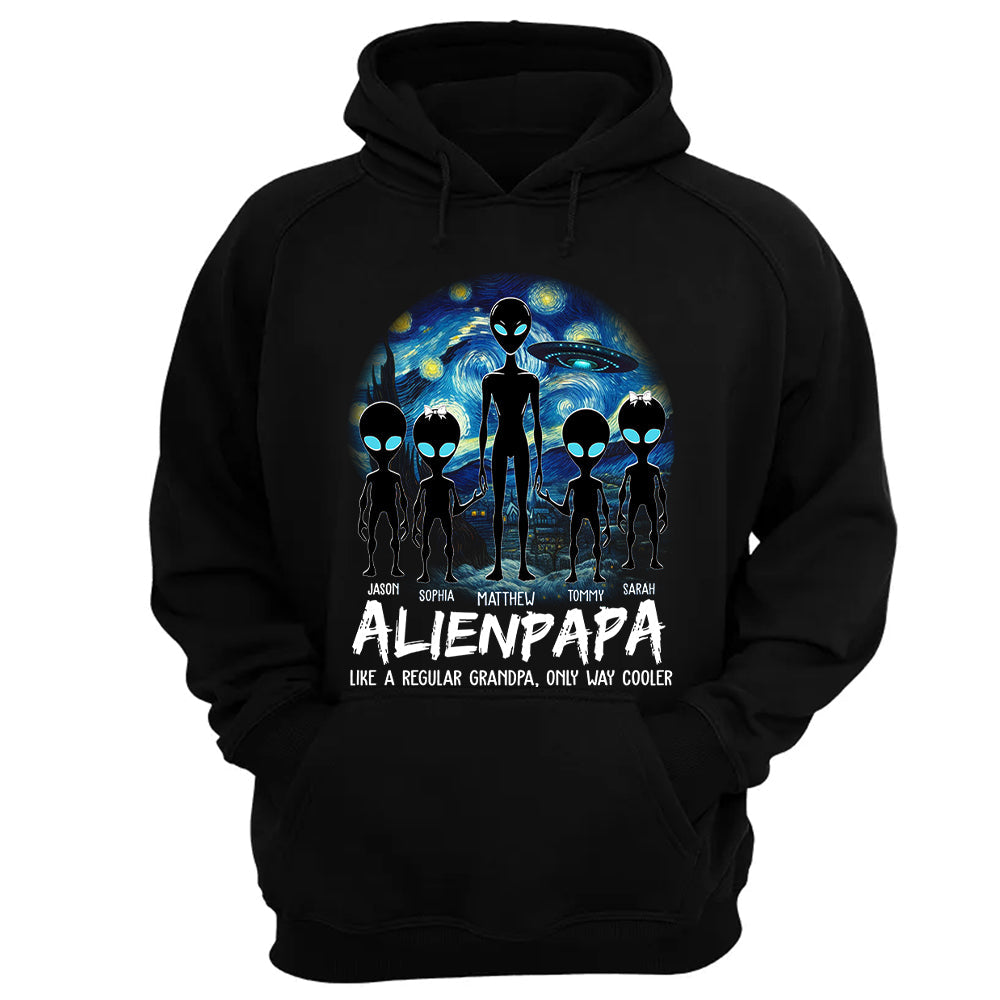 Personalized Starry Night Alien Dad Like A Regular Dad Only Way Cooler Shirt