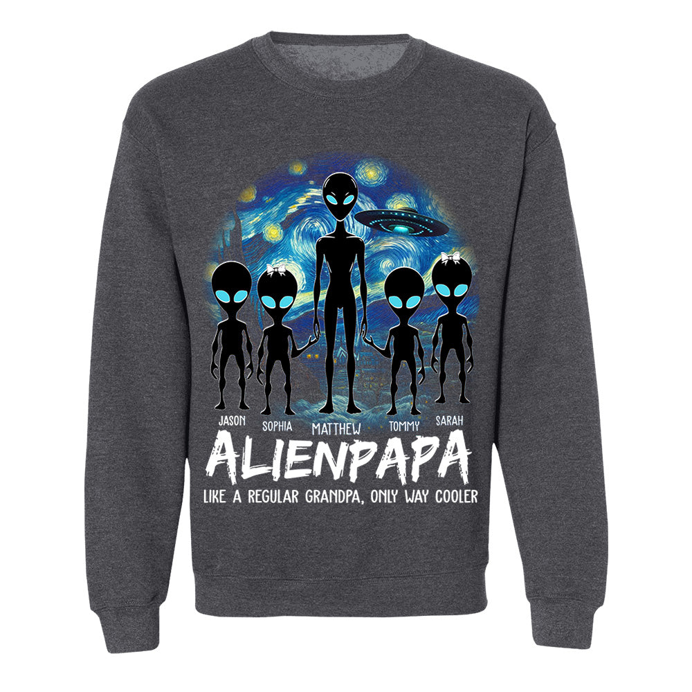 Personalized Starry Night Alien Dad Like A Regular Dad Only Way Cooler Shirt