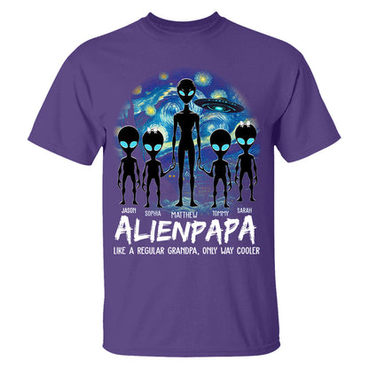 Personalized Starry Night Alien Dad Like A Regular Dad Only Way Cooler Shirt