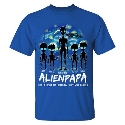 Personalized Starry Night Alien Dad Like A Regular Dad Only Way Cooler Shirt