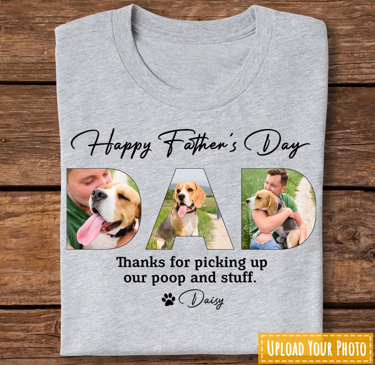 Upload Photo Happy Father's Day, Dog Shirt