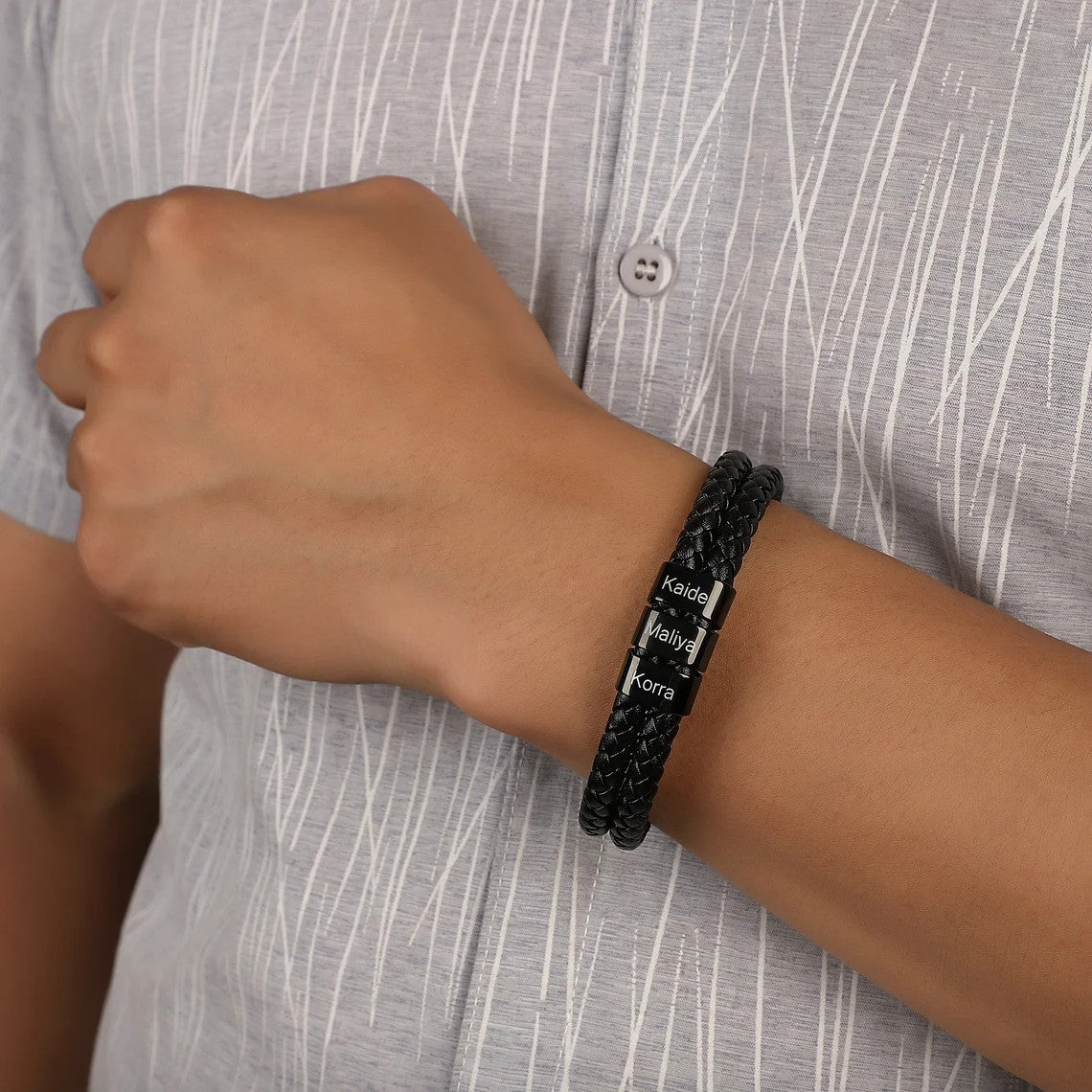 Mens Bracelet Personalized, Dad bracelet with kids names, Personalized Mens Name Bracelet