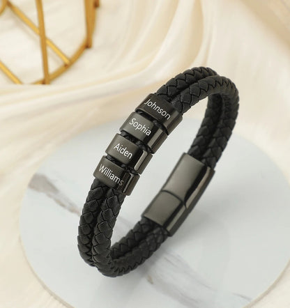 Mens Bracelet Personalized, Dad bracelet with kids names, Personalized Mens Name Bracelet