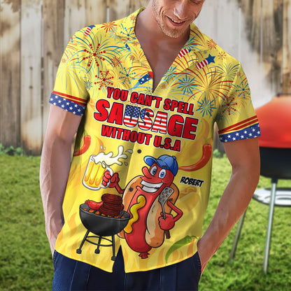 Patriotic Sausage Lover's Hawaii Shirt – Independence Day Special
