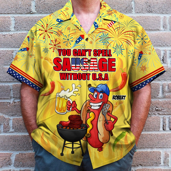 Patriotic Sausage Lover's Hawaii Shirt – Independence Day Special