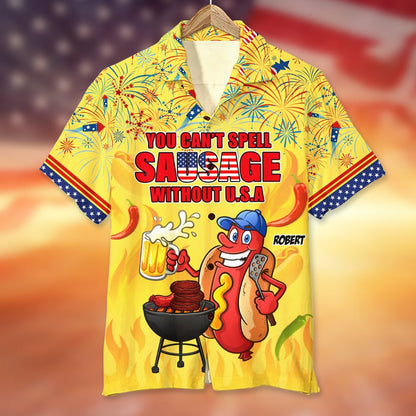 Patriotic Sausage Lover's Hawaii Shirt – Independence Day Special