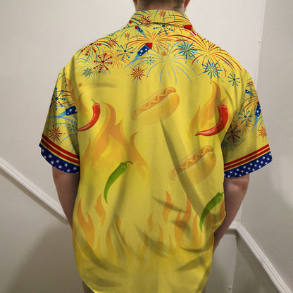 Patriotic Sausage Lover's Hawaii Shirt – Independence Day Special