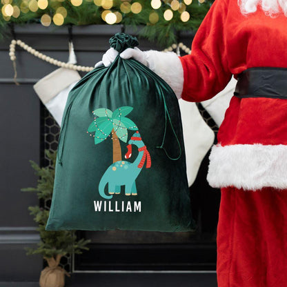 Personalized Kids' Velvet Santa Bags