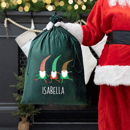 Personalized Kids' Velvet Santa Bags