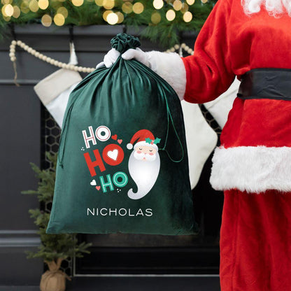Personalized Kids' Velvet Santa Bags