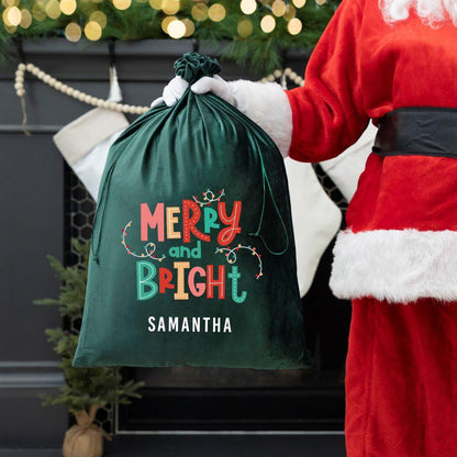Personalized Kids' Velvet Santa Bags