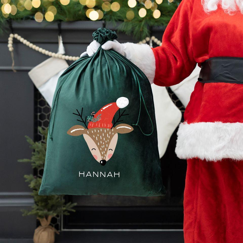 Personalized Kids' Velvet Santa Bags