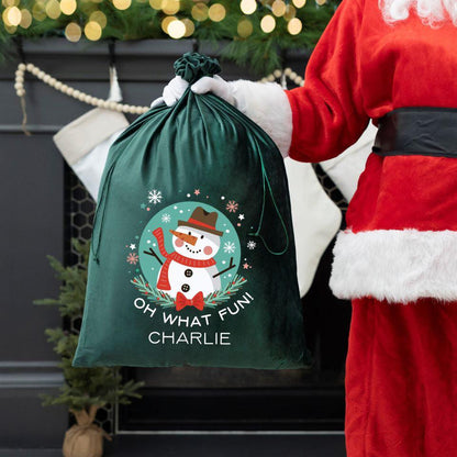 Personalized Kids' Velvet Santa Bags