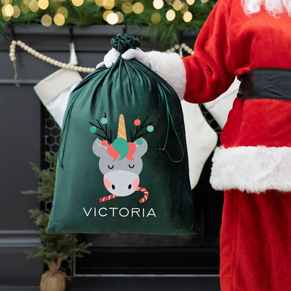 Personalized Kids' Velvet Santa Bags