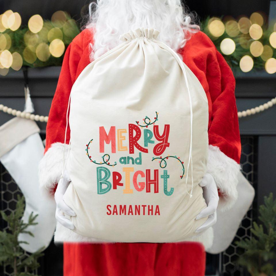 Personalized Kids' Velvet Santa Bags