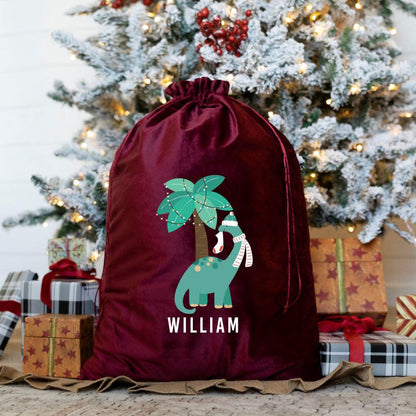 Personalized Kids' Velvet Santa Bags