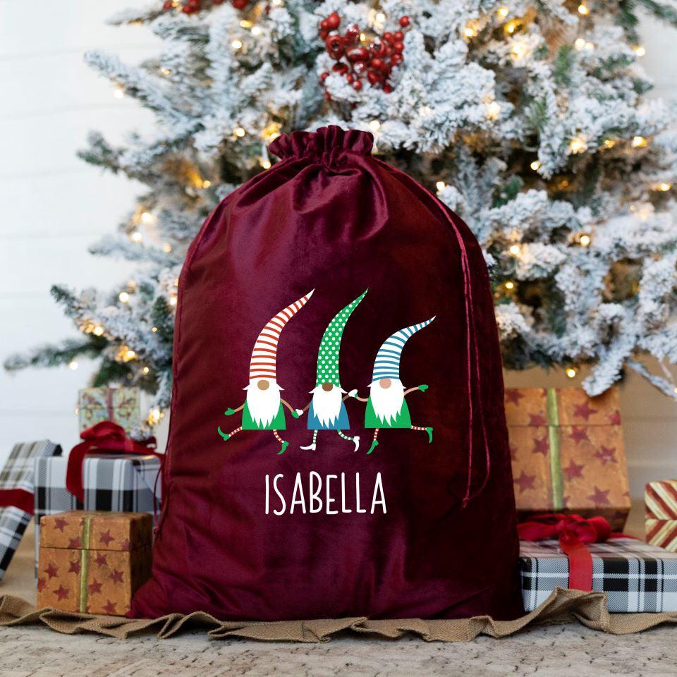 Personalized Kids' Velvet Santa Bags