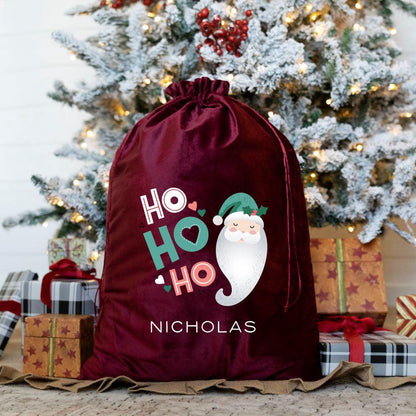 Personalized Kids' Velvet Santa Bags