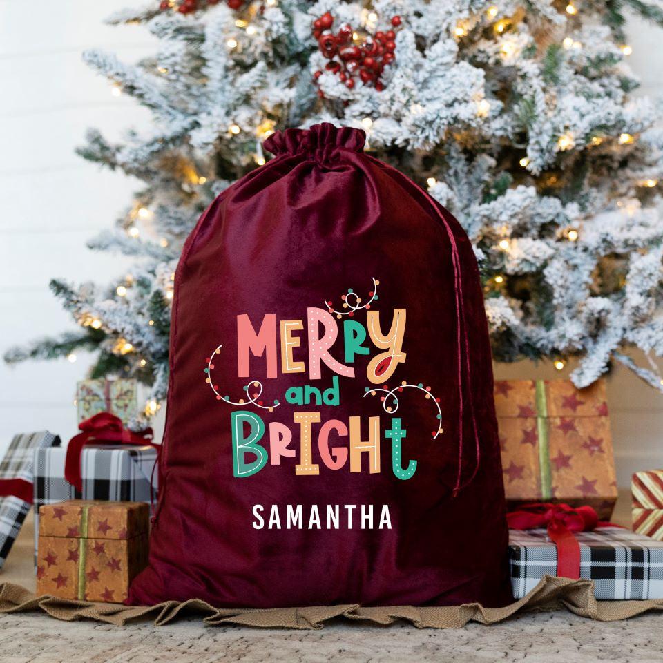 Personalized Kids' Velvet Santa Bags