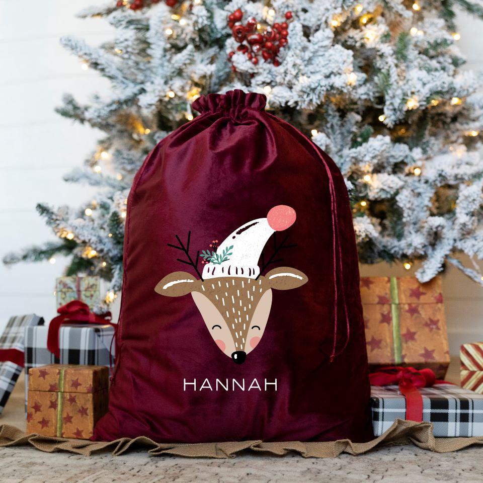 Personalized Kids' Velvet Santa Bags