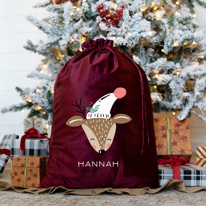 Personalized Kids' Velvet Santa Bags