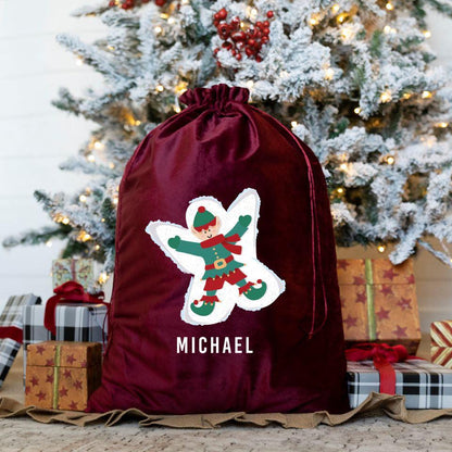 Personalized Kids' Velvet Santa Bags