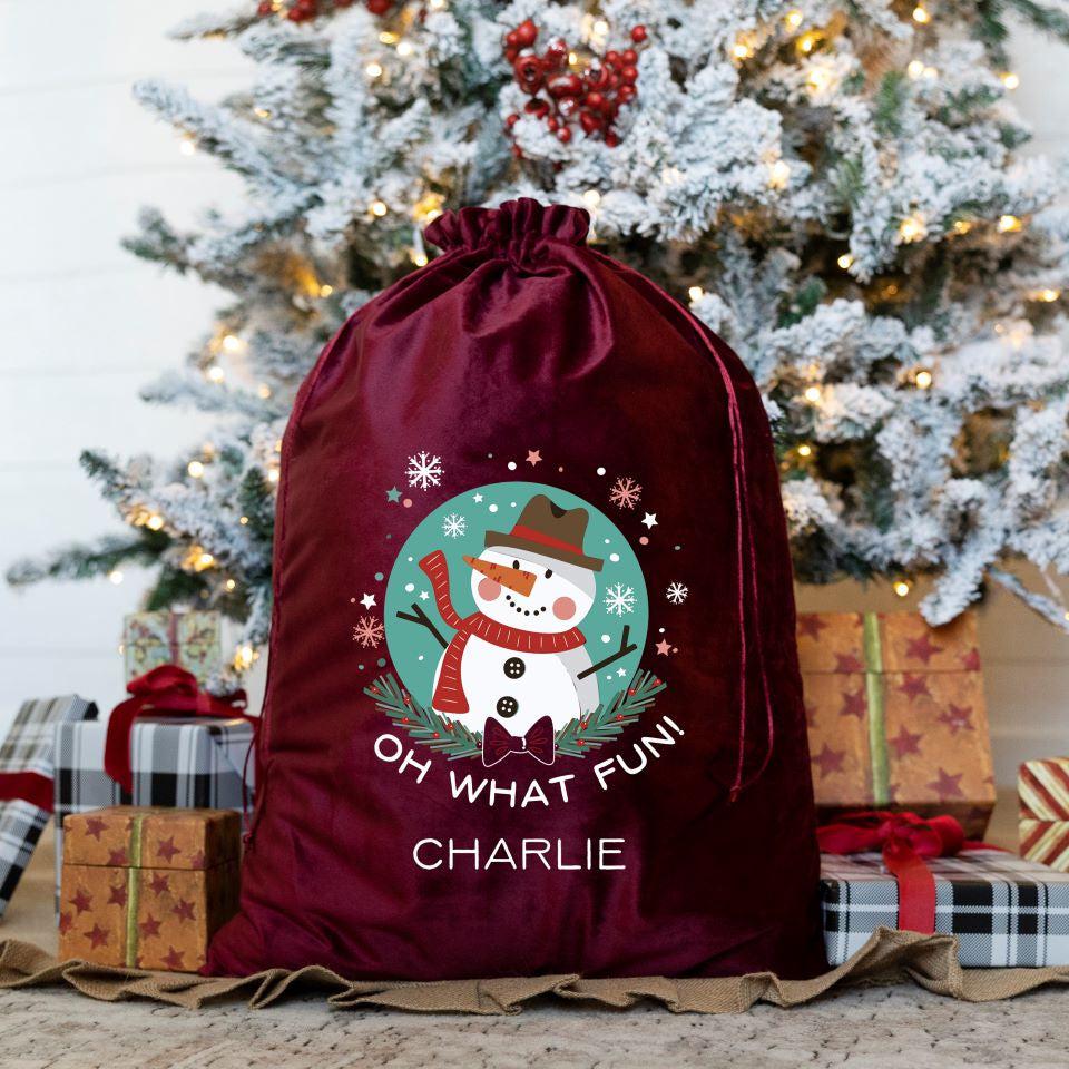 Personalized Kids' Velvet Santa Bags