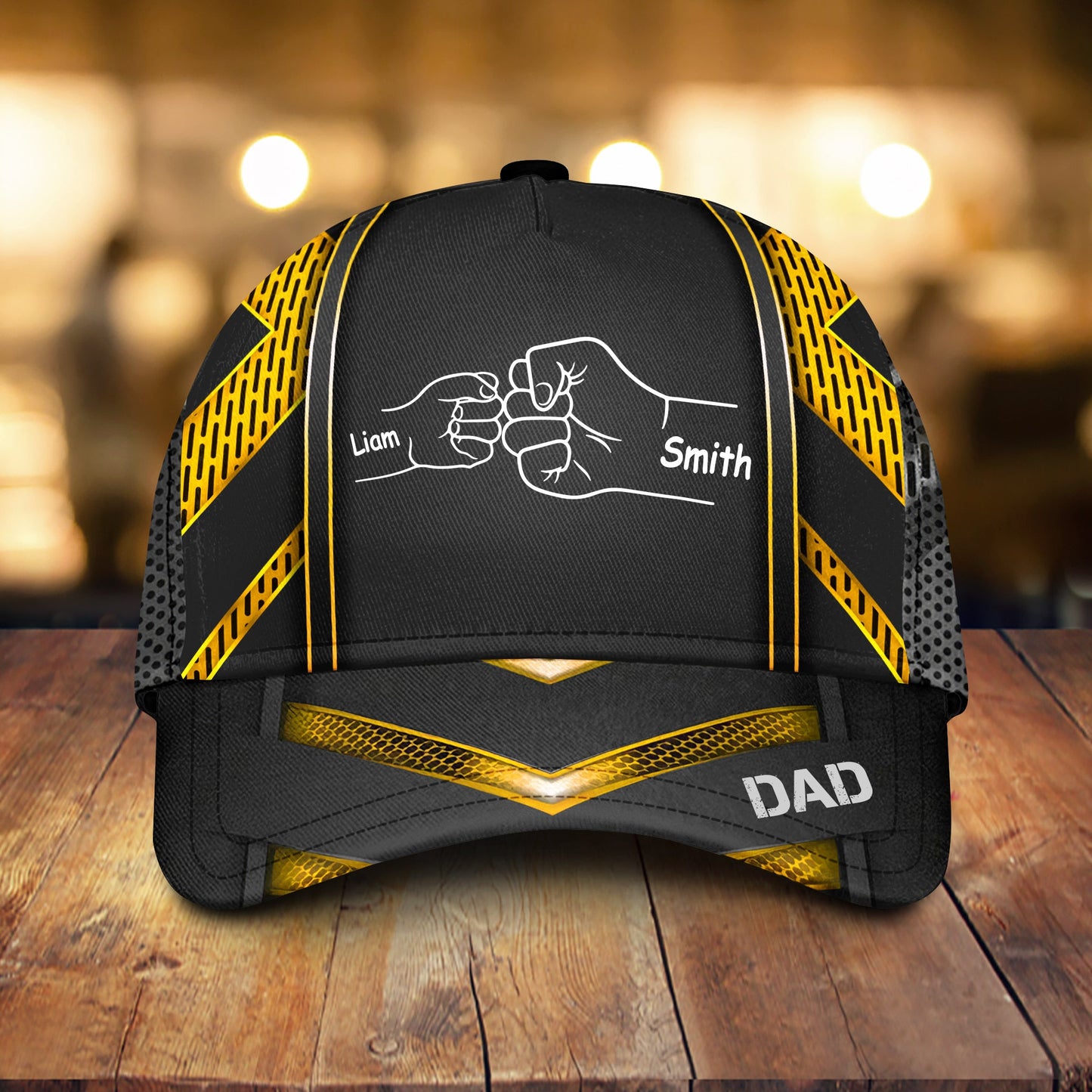 Papa Daddy Kids Hands To Hands Personalized Cap