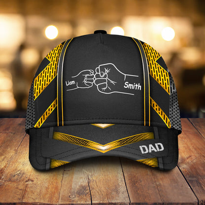 Papa Daddy Kids Hands To Hands Personalized Cap