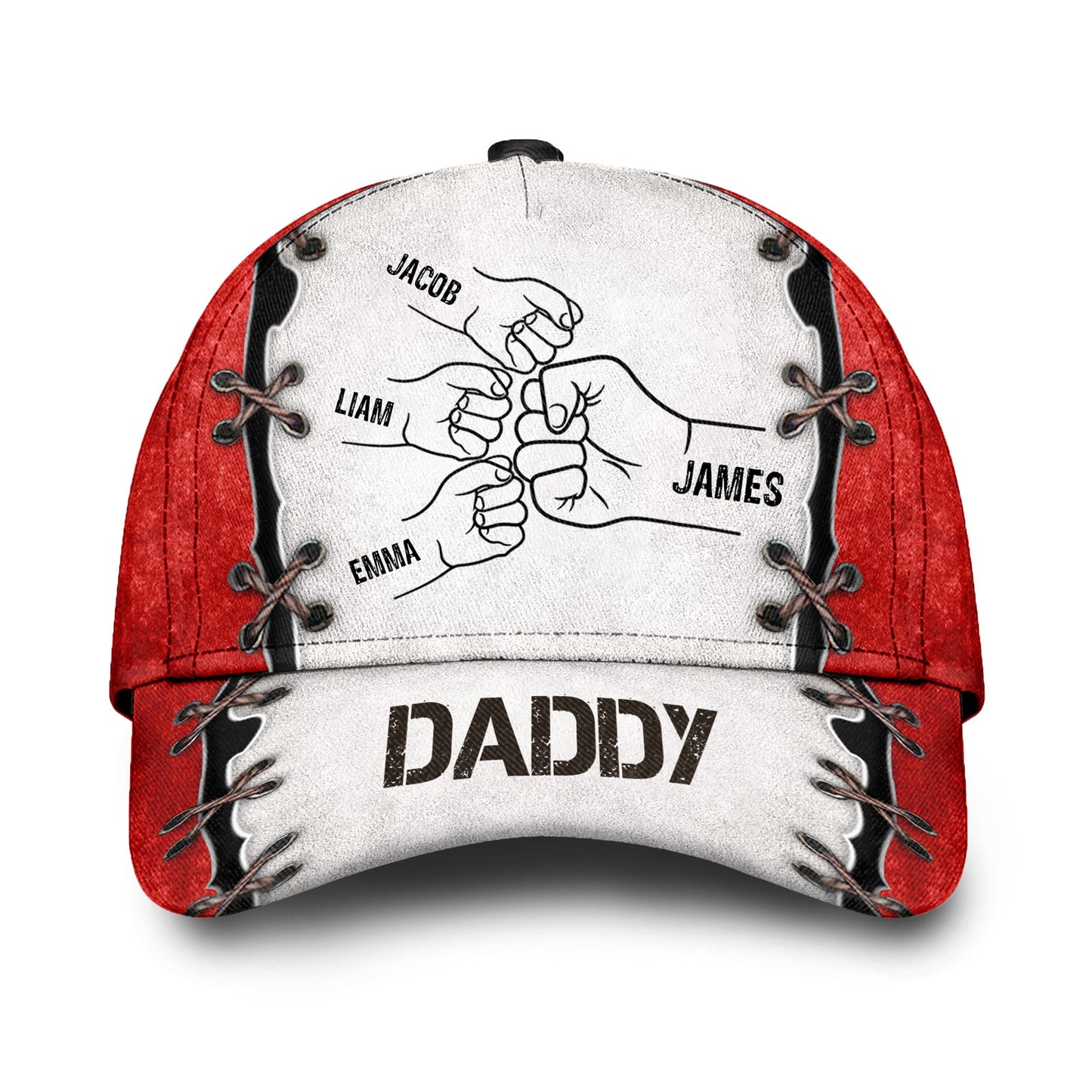 Grandpa Papa Daddy Fist Bump Fathers Day Family Personalized Cap