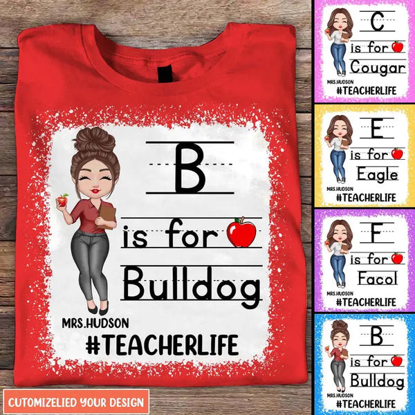 Personalisiertes Schulmaskottchen, individuelles Lehrer-T-Shirt, individuelle Geschenke für Lehrer