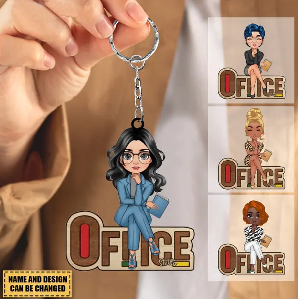 Personalisiertes Geschenk für Büromitarbeiter – Willkommen in meinem Büro, neuer Acryl-Schlüsselanhänger