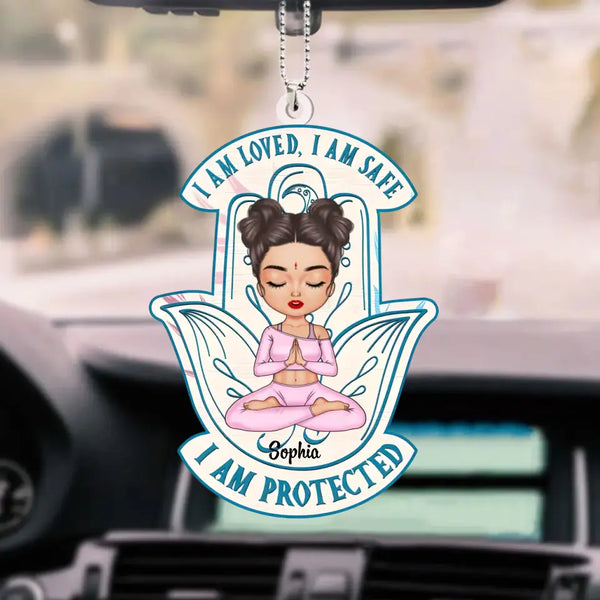Personalisiertes Auto-Acryl-Ornament – ​​Heimdekoration, Geschenk für Yoga-Liebhaber – bitte achten Sie auf die Energie, die Sie an diesen Ort bringen