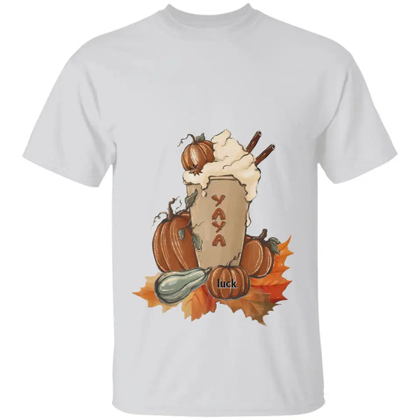 Nana Pumpkin Spice Latte Halloween Lustiger Herbstkaffee Gemütliches Herbst-Enkelkinder-T-Shirt