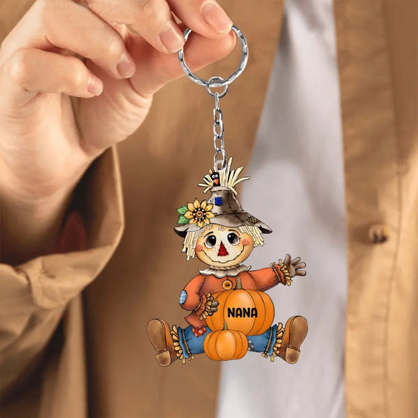 Autumn Pumpkin Grandma-Mom Personalized Keychain