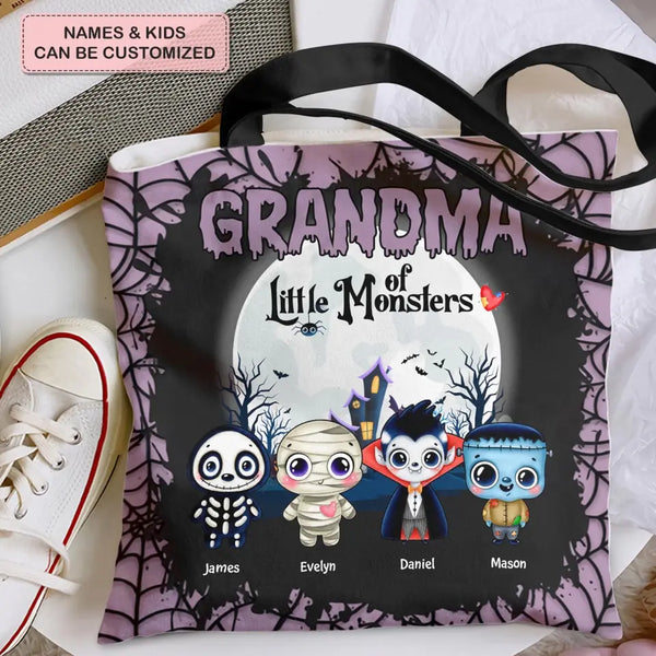 Oma der kleinen Monster – personalisierte individuelle Tragetasche – Halloween-Geschenk für Oma, Mama