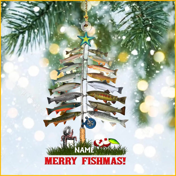 Angeln Merry Fishmas personalisierte Weihnachtsverzierung