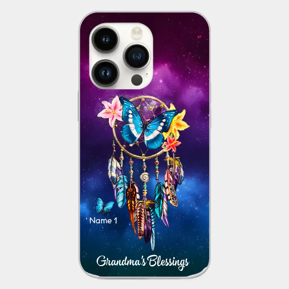 Butterfly Dreamcatcher Grandma's Blessings Nana Mommy Personalized Phone case