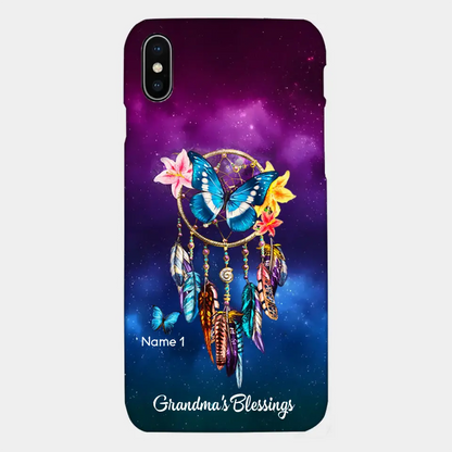 Butterfly Dreamcatcher Grandma's Blessings Nana Mommy Personalized Phone case