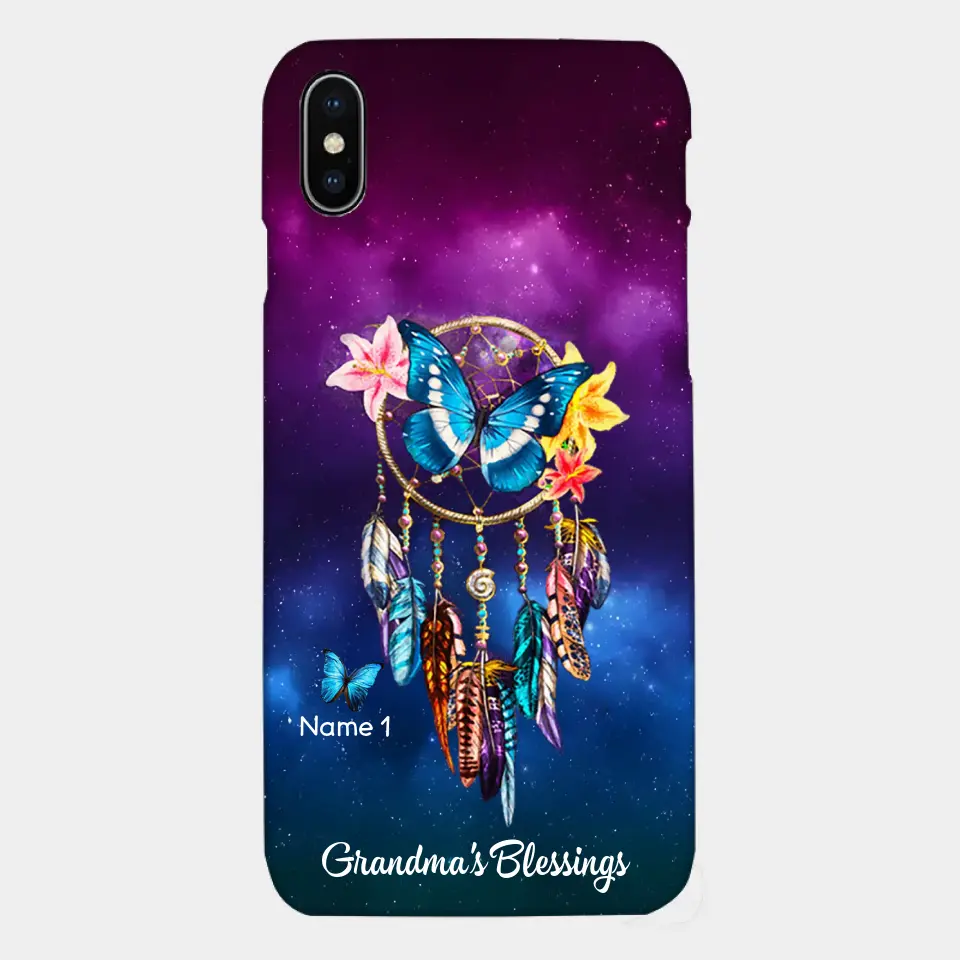 Butterfly Dreamcatcher Grandma's Blessings Nana Mommy Personalized Phone case