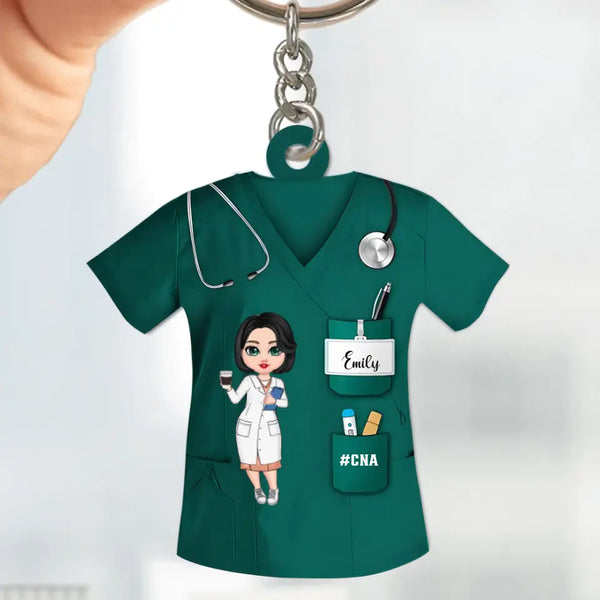 Nurse Life Pretty Doll Nurse Personalized Keychain