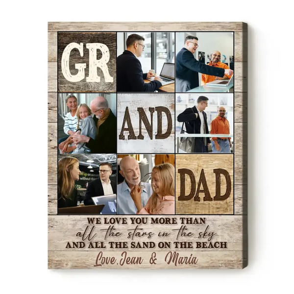 Personalisiertes Opa-Fotocollage-Poster, personalisierte Bildgeschenke für Opa, Weihnachtsgeschenke für Opa