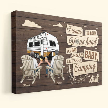 Baby Let's Go Camping At 80 - Personalized Wrapped Poster