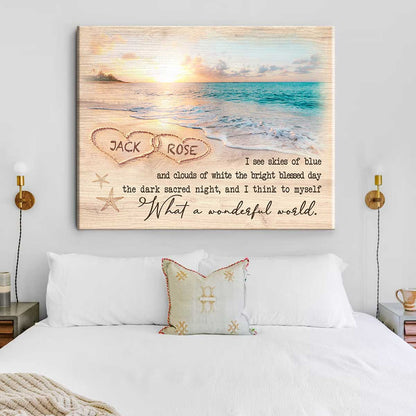 Best Beach Decor For Bedroom, Sand Writing Personalized Print, Turquoise Ocean Art Print