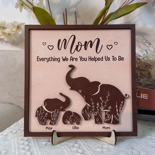 Mom Everything We Are You Helped Us To Be Mother's Day - Personalized Wooden Plaque