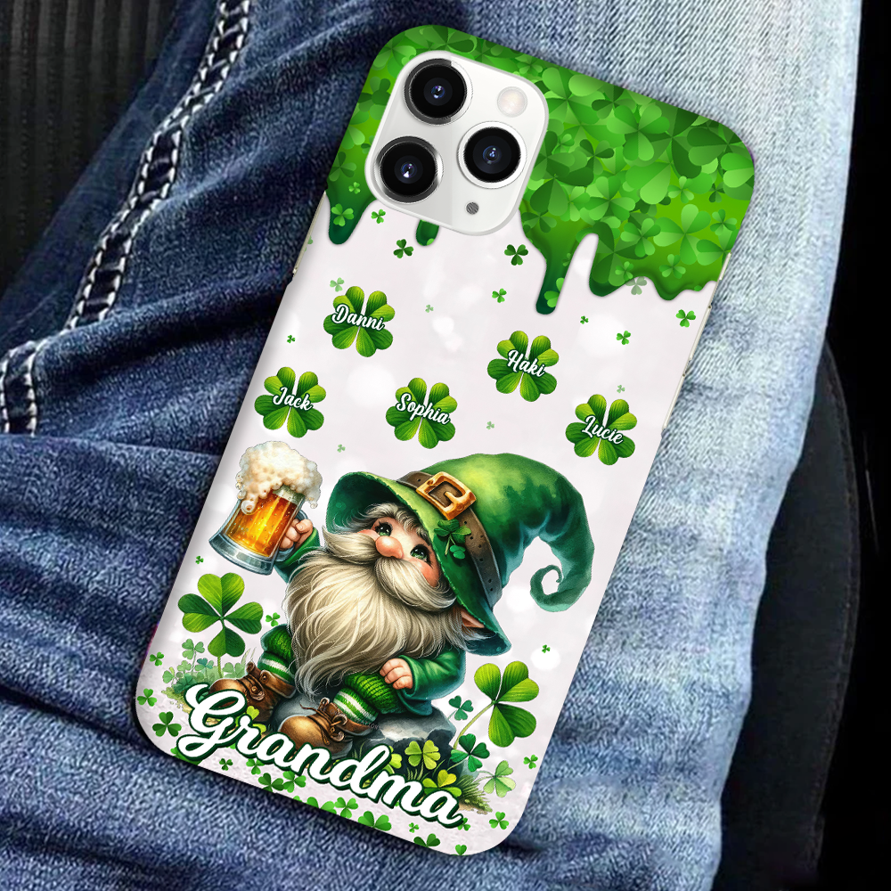 St Patricks Day Gnomes Grandma - Personalized Silicon Phone Case
