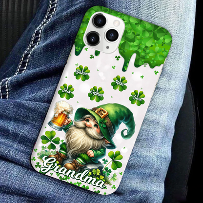 St Patricks Day Gnomes Grandma - Personalized Silicon Phone Case